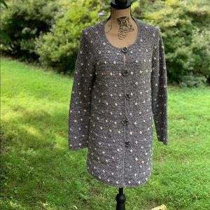 Sigrid Olsen gorgeous & Unique gray Cardigan size M